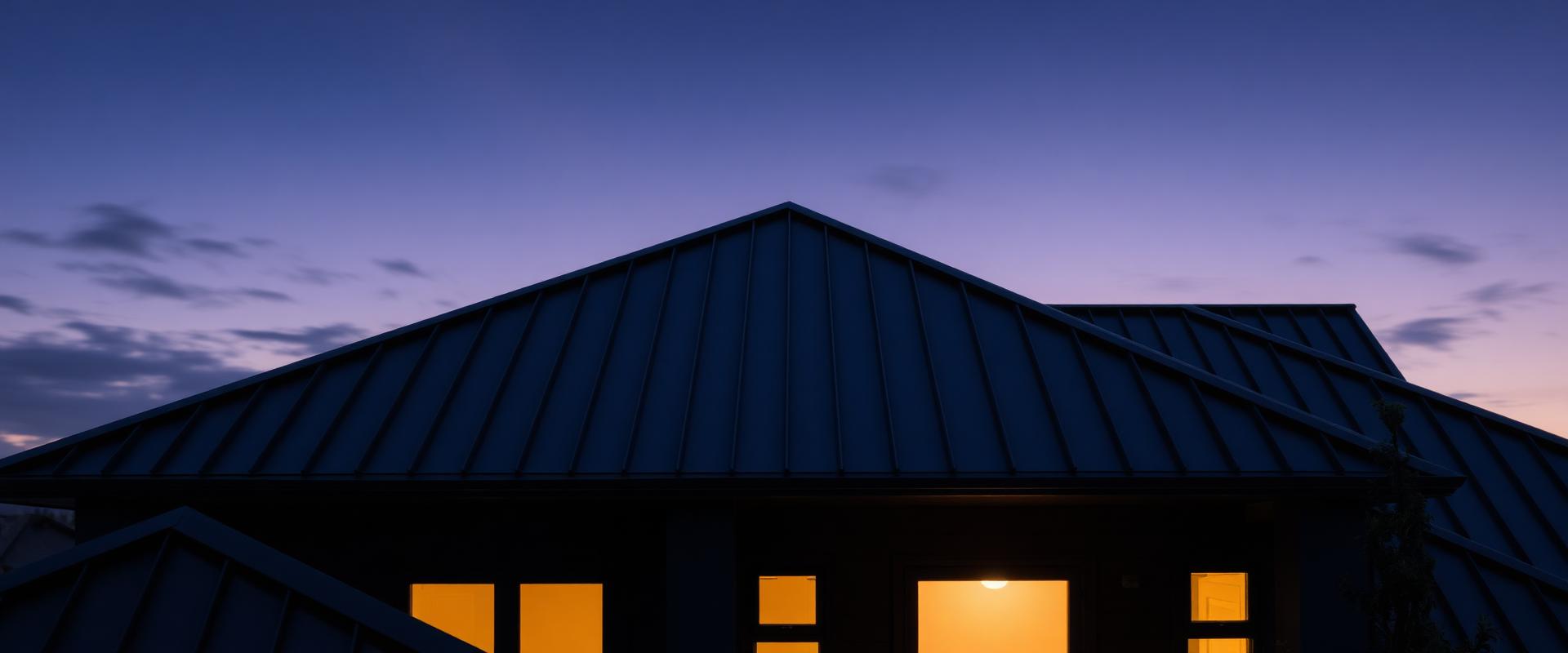 Metal roof on a Milwaukee home at dusk
